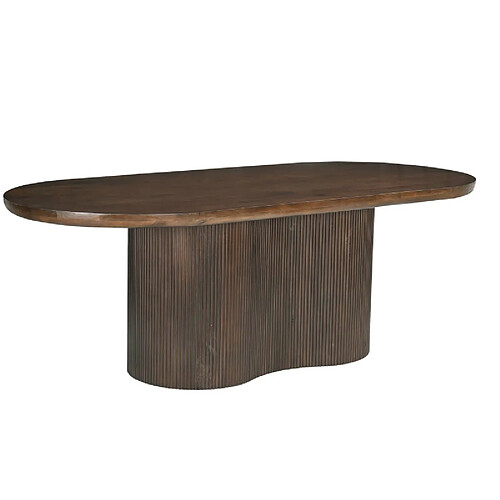 Moloo SEVILLE-Table à manger Ovale 10 personnes 250 cm en bois massif brun
