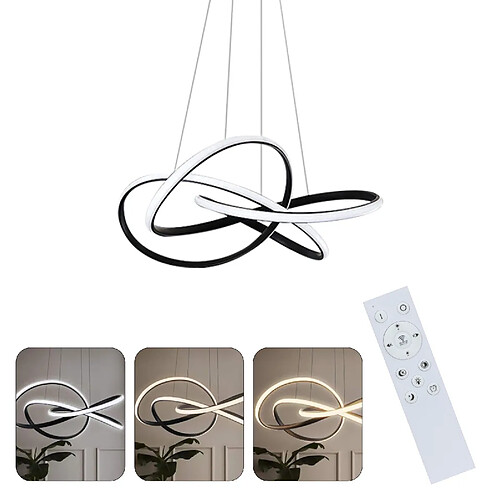 Zmh Lustre LED moderne - Noir