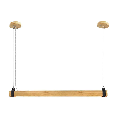 Zmh Lustre rustique LED - Noir et bois