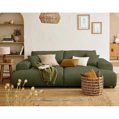 Lisa design canapé droit velours - vert