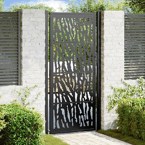 VIDAXL Portail de jardin noir acier 105x205 cm