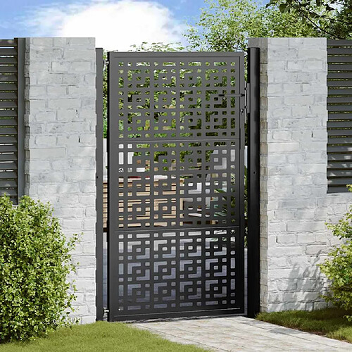vidaXL Portail de jardin - Noir - 105x155 cm