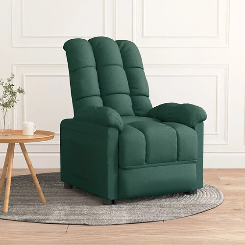 vidaXL Fauteuil inclinable - Vert Foncé Tissu