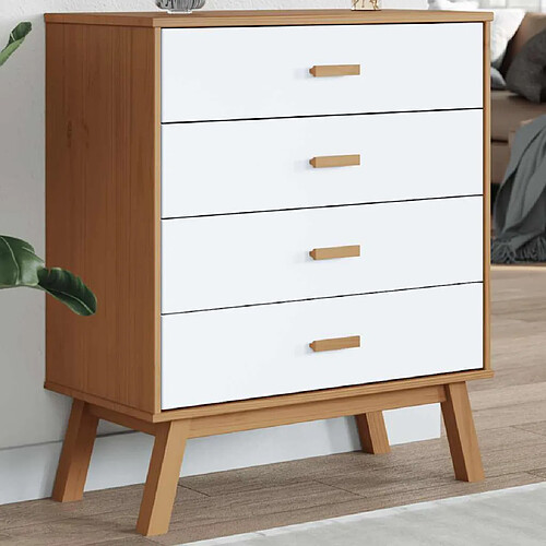 vidaXL Armoire OLDEN - Blanc & Marron