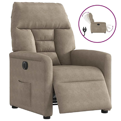 vidaXL Fauteuil inclinable électrique - Taupe