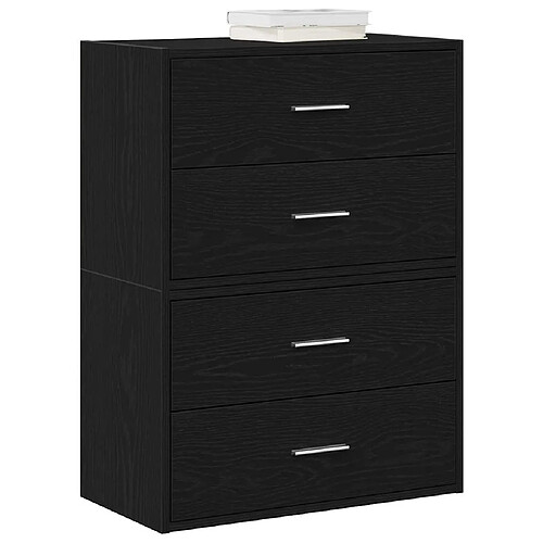 VIDAXL Armoires 2 tiroirs - Chêne Noir
