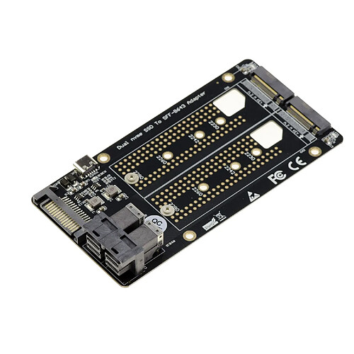 Kalea-Informatique Adaptateur pour 2 SSD M2 PCIe NVMe M Key vers SFF8643 U.2