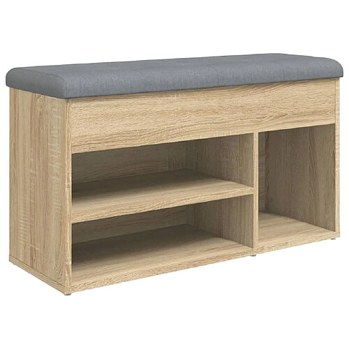Decoshop26 Banc à chaussures tissu - Gris