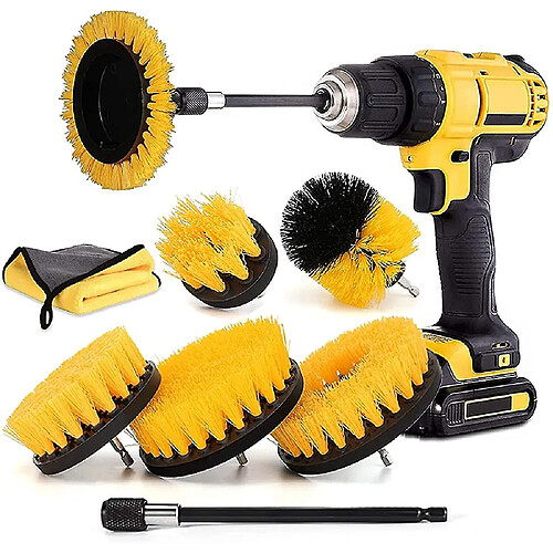 Inf Brosses à récurer pour perceuse - Jaune