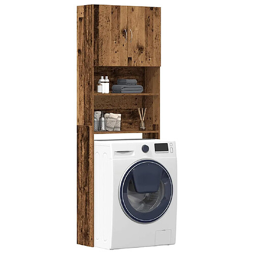 vidaXL Meuble de machine à laver vieux bois bois d'ingénierie