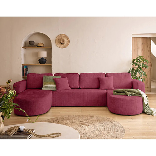 Bestmobilier canapé panoramique convertible - prune