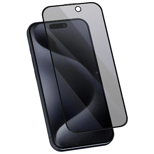 Avizar Verre Trempé Anti-espion pour iPhone 16 Pro Noir
