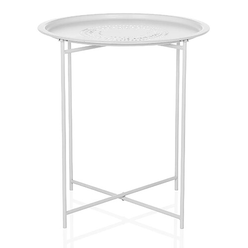 hjh Living Table d'Appoint ALLRUND - Blanc