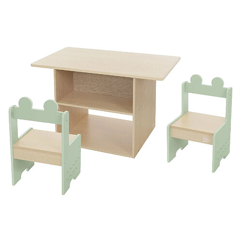 Joyz Set de 2 sièges avec table pour enfants groupe 3 pièces meubles en bois