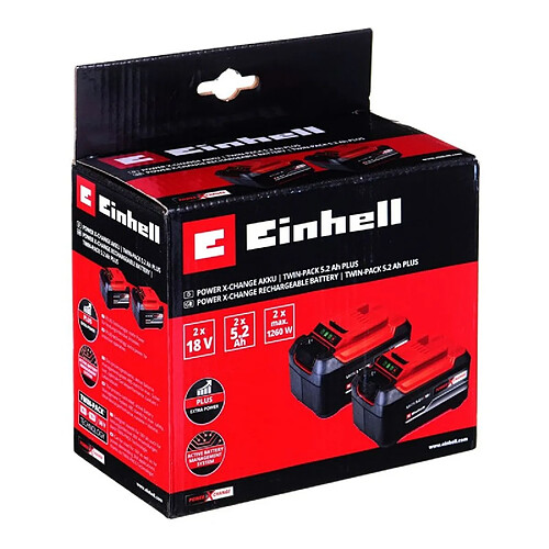 Einhell batterie Li-ion Power X-Change Twin-Pack 18 V