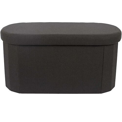 The home deco factory pouf-coffre rond - Noir