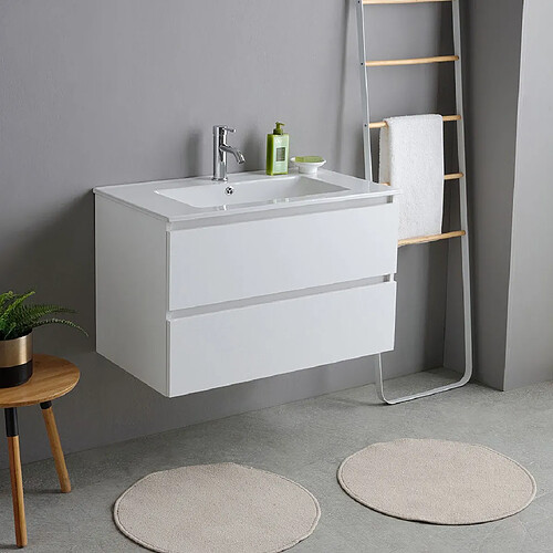 Kiamami valentina Meuble salle de bains avec vasque - Blanc