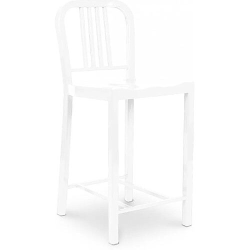 ICONIK INTERIOR Tabouret Design avec Dossier - 60cm - Jadon Blanc