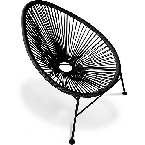 ICONIK INTERIOR Chaise d'extérieur - Chaise de jardin d'extérieur - Acapulco Noir