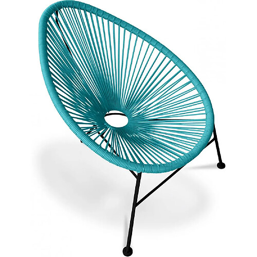 ICONIK INTERIOR Chaise d'extérieur - Chaise de jardin d'extérieur - Acapulco Turquoise