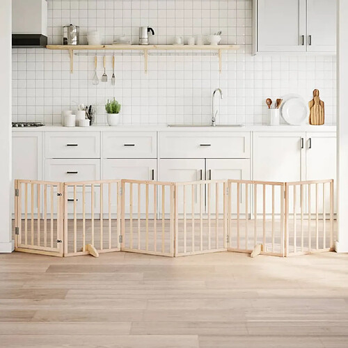 vidaXL Barrière 6 panneaux - Bois de peuplier