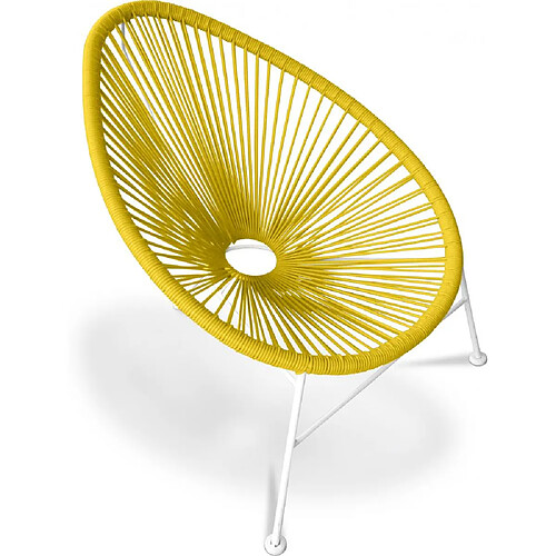 ICONIK INTERIOR Chaise d'extérieur - Chaise de jardin d'extérieur - Acapulco Jaune