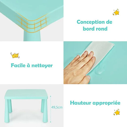 Helloshop26 Table enfant 2 places - Vert