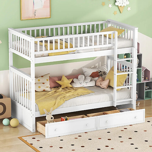 KOMHTOM Lit Mezzanine 90x200 cm - Blanc