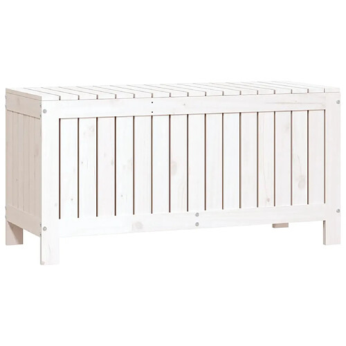 Helloshop26 Coffre boîte meuble de jardin rangement 108 x 42,5 x 54 cm bois de pin blanc 02_0013068