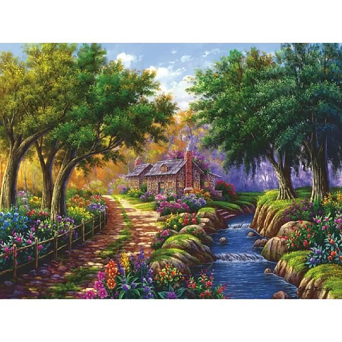 Ravensburger Puzzle adulte Cottage au bord de la rivière - 1500 pièces