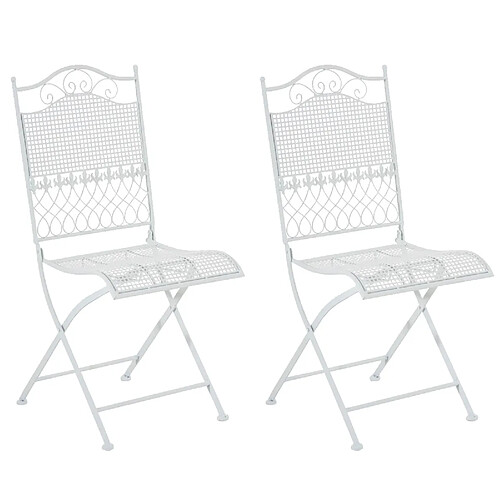 Decoshop26 Lot de 2 chaises de jardin pliables - Blanc
