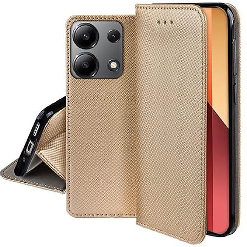 htdmobiles Housse portefeuille Xiaomi Redmi Note 13 Pro 4G / Poco M6 Pro 4G - Or Magnet