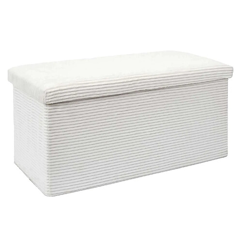 The Home Deco Factory Banc de rangement pliable effet côtelé DRAMMEN - Beige