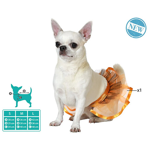 BigBuy Pets Déguisement Chien Tutu Taille M - Orange