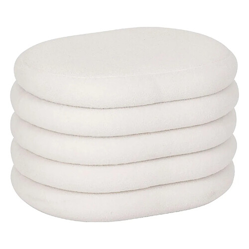 Atmosphera Pouf de rangement en bouclette GUILIA - Blanc
