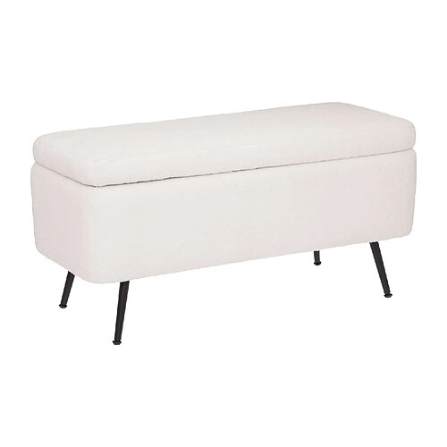 Atmosphera Banc de rangement en velours AURORA - Blanc