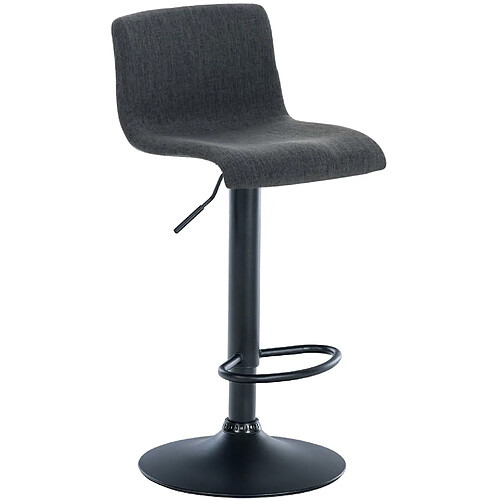 Decoshop26 Tabouret de bar en tissu - Gris foncé