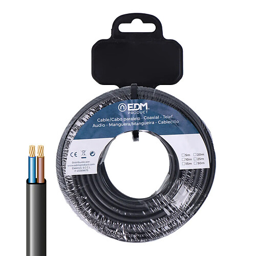 Edm Câble électrique plat - 10 m