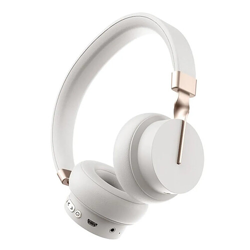 Casque Audio Sans Fil HIFI Super Bass Avec Microphone Pour Gaming Et Musique - Blanc - Yonis