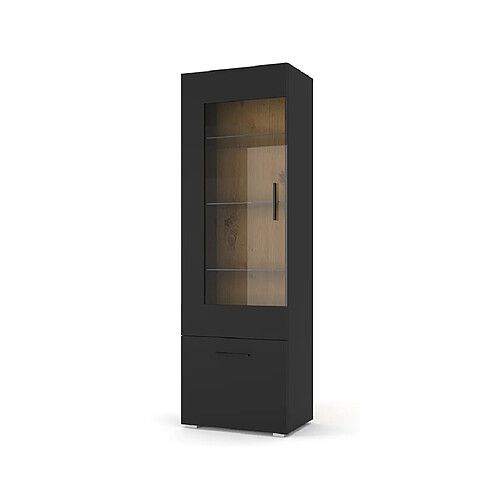 BESTMOBILIER Vitrine - Leolio Noir et Bois