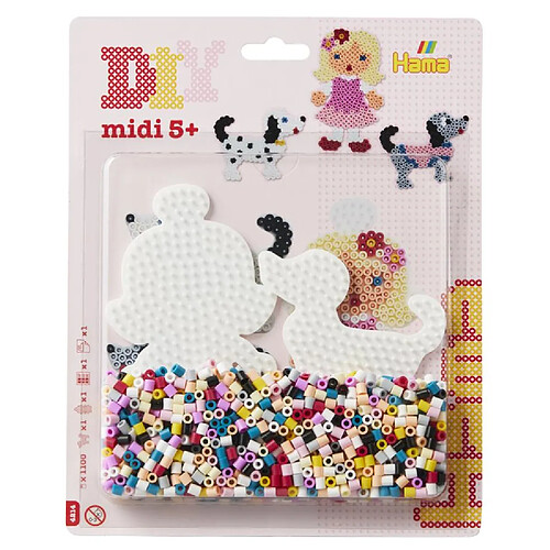 Hama coffret perles à repasser fille et chien - 1100 perles