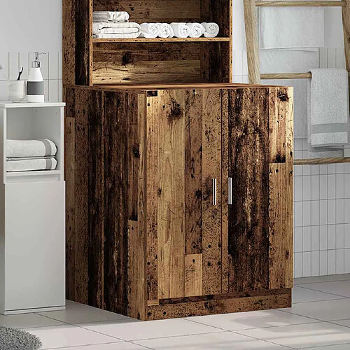 vidaXL Meuble pour machine à laver vieux bois 70,5x71,5x91,5 cm