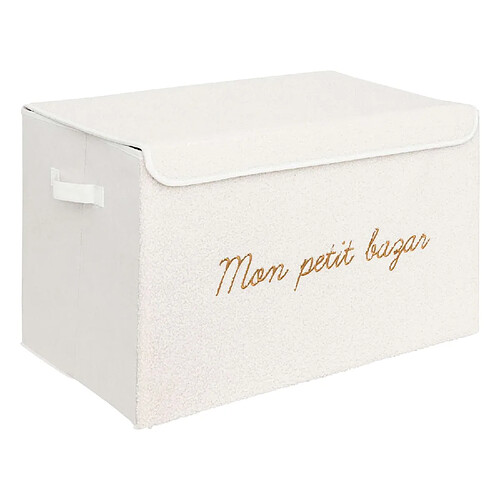 Atmosphera Coffre rangement en bouclette - Blanc