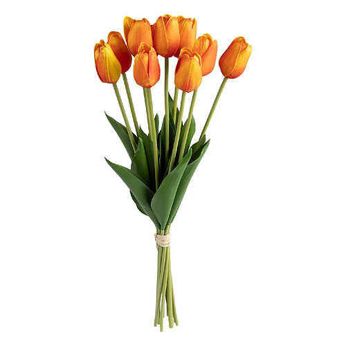 Atmosphera Bouquet de tulipes artificielles - H. 48 cm - Orange