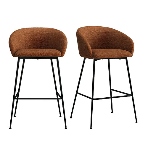 Moloo CHLOE-Fauteuil de bar en tissu Luxury Terracotta (x2)