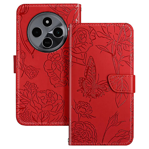 Housse Portefeuille Pour Xiaomi Redmi Note 14 Pro 5G / 14C / 13 / 12 - Cuir Synthétique Motif Papillon Rose - Clip