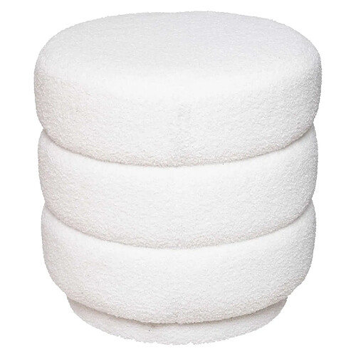 Atmosphera Pouf en bouclette KEMI - Blanc