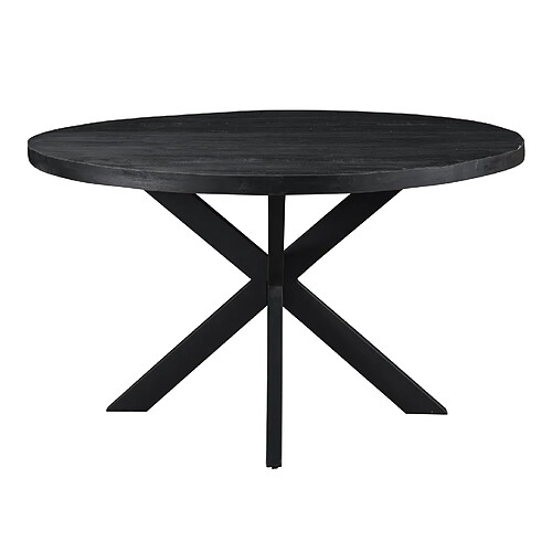 Moloo Table à manger ronde 6 personnes - Manguier noir