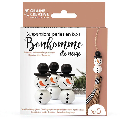 Graine Créative Graines Créatives Suspensions Perles Bonhomme de Neige