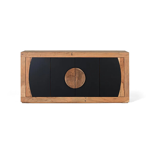 Giner y colomer Buffet 4 portes en bois d'acacia - Noir